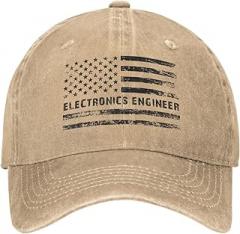 QIZYOQA Electronics Engineer American Flag Baseball Cap for Men Women Vintage Trucker Hat Golf Hats Dad Hat