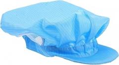 LIFKOME Anti-Static Breathable Working Cap Blue Mesh Dustproof Factory Hat for Electronics Workshop Protective Headwear for Men and Kitchen Staff