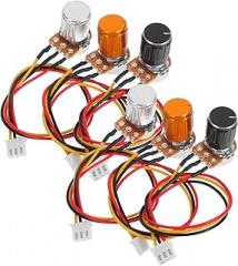 3 Set Precision Potentiometer with Connector Wire for Audio Equipment Adjustable Variable Resistor with Knobs for Electronic Projects Conductive Plastic Design Random Color