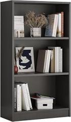 Bookcase Freestanding 3 Shelf Wood Bookshelf Adjustable Shelves for Home Office,3 Layer