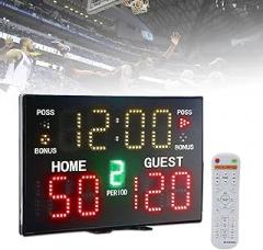 Digital Electronic Basketball Scoreboard with Buzzer & Remote Control - Portable LED Timer for Baseball, Tennis, Soccer, Volleyball, and Ping Pong Games