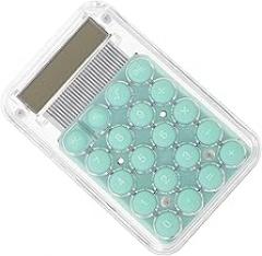 Mini Cartoon Pocket Calculator for Students and Office Use, Green Handheld Small Size Electronic Calculator for School and Work