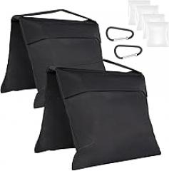 2 Pack Sand Bags, Black Sand Bags for Weight, Heavy Duty Sandbags for Umbrella Base, Photography Video Equipment, Light Tripod, Fishing Chair, Sports, Backdrop Stand, Camping, Tent