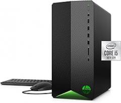 HP Pavilion Gaming Desktop Computer, 10th Generation Intel Core i5-10400F Processor, NVIDIA GeForce RTX 3060 12 GB, 8 GB RAM, 256 GB SSD, Windows 11 Home (TG01-1183w, Black)