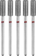 HARFINGTON 5pcs 200-230 Grits Diamond Grinding Bit 4.2mm Cylindrical Ball Head 2.35mm Shank 12mm Length Stone Sanding Drill Bits Rotary Tool for Ceramic Glass Nails Grinding Polishing
