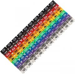 200 Pcs Number Tube Cord Marking Electrical Wire Markers Cable Identification Tags Cable Tags Heat Labels Identification for USB Electronic Plastic Labeling Machine