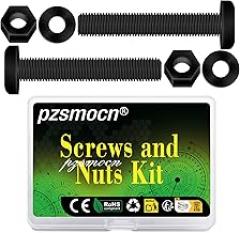 90 Pieces/30 Sets M6*60 mm Plastic Black Nylon Cross Round Head Screw Hexagonal Nut Combination Kit, with Insulating Washers, Standard Size, for DIY and Electronic Assembly.