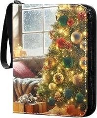 Christmas Trees Trading Card Holder Card Holder Protectors Set Fits 400 Cards With 50 Removable Sleeves