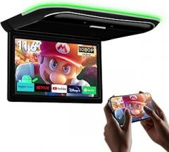 XTRONS Android Car Overhead Player 11.6 Inch Wide IPS Screen Car Roof Mount Monitor with Built-in Stereo Speakers Flip Down Overhead Car Monitor Support 8K Video, Bluetooth, WiFi, HDMI, USB, IR