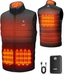 ZKN Heated Vest for Men with 14400mAh Battery Pack, 3 Heating Levels Men's Heated Vest, Lightweight Heated Jackets for Winter