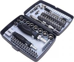 WALFRONT 68 in 1 Ratchet Set, CRV Steel Multipurpose Tool Kit with 50 Bits 10 Sockets Magnetization Block, for Electronic Bike Car Home Appliance Repair