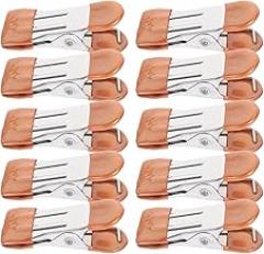 Milisten 20pcs Stainless Steel Non-Slip Clothes Clips, Gold Plated Clothespins for Laundry Drying, Sturdy Home Hanger Clips Suitable for Indoor and Outdoor Use