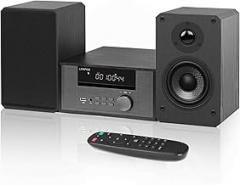 Home CD Stereo Shelf System,100W Hi-Fi Bookshelf Speskers System (with CD Player, FM Radio, Bluetooth 5.3, USB Playback, AUX-in, Headphone Jack, Remote Control, DSP-Tech)