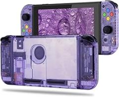 [Update Version] DIY Replacement Housing Shell Case Set for Switch NS NX Console and Right Left Switch Joy-Con Controller Without Electronics(Set-Atomic Purple)