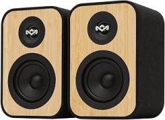 House of Marley Uplift Bluetooth Bookshelf Speakers, Bamboo Finish, Bluetooth 5.3, Superior Stereo Sound, RCA Input, Recycled Fabric, Sustainable Paper Packaging, Perfect Pair for Turntables