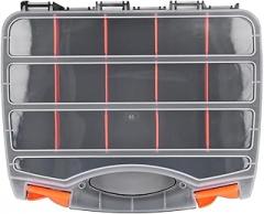 Double Sided Parts Organizer with Detachable Dividers, and, Removable Divider Box, Portable Handle for Electronic Components Screws