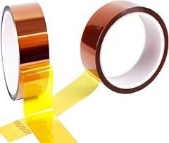 KR. LIF 2 Rolls Heat Resistant Tape for Sublimation, 10mm x 25m (82ft) – No Residue Heat Transfer Polyimide Tape for Heat Press, Vinyl, Electronics, Soldering, Circuit Boards