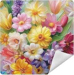 Blooming Roses Lavender and Peony with Leaves Camera Protective Wrap, Anti-scratch Lens Protector Wrapper, Magic Self-Adhesive Cloth for Cameras/DSLR/Laptop/Electronic Accessories, S