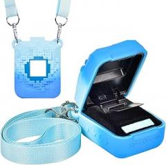 Silicone Cover Case Compatible with Bitzee Magicals Interactive Toy Digital Pet, Protective Sleeve Skin with Detachable Shoulder Strap for Bitzee Virtual Electronic Pets & Accessories(Bag Only)-Blue