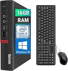 Lenovo ThinkCentre M720q Tiny Desktop Computer PC, Intel i5-8500T 2.1GHz Up to 3.5GHz, 16GB RAM, 256GB SSD, 4K Monitor Support DisplayPort, Keyboard&Mouse, HDMI, Windows 10 Pro (Renewed)