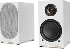 triangle - AIO Twin - Wi-Fi & Bluetooth Active Bookshelf Speakers with 2x50W Amplifier - HD Audio - Phono/Turntable + Optical TV Inputs - 165 x 304 x 235 mm - White (Pair)