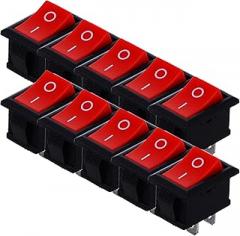 10pcs Boat Type Switch Mini Rocker Switch Emergency Stop Button Safety Power Switch Button Switch On Off Switch Electric Switch on Off Electronic Equipment Marine Yacht Accessory