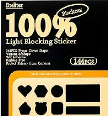 Light Blocking Stickers - 144PCS Light Blackout Covers with Tweezers for Electronics Light Dimming for Routers, Monitors and Electrical Appliances, Block 95%-100% of LED Lights (Blackout)