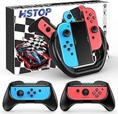 3 Pack Grips Compatible with Nintendo Switch & OLED Switch JoyCon, Ergonomic and Comfortable Switch OLED Controller Grips, Wear-Resistant Handle Kit for Nintendo Switch Joy Con, Black