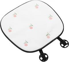 Milisten Floral Car Seat Cushion Pad Cotton Linen Summer Cooling Vehicle Seat Protector Mat for Truck Office Chair Use
