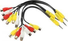 NUOBESTY 4pcs 3.5mm Mini Av to 3 Female Connector Cable Audio Video Converter Cord 3-Way Stereo Splitter Extension for Tv DVD Laptop Electronics