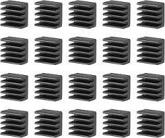 DMiotech 20 Pack 5 x 9 x 9mm Aluminum Alloy Radiator Electronic Cooler Radiator with Glue for MOS and IC Chip