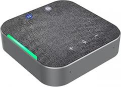 eppfun Bluetooth Speakerphone with 2xMics, 360° Voice Coverage Conference Microphone for Home Office, Smart Voice Enhancement, Compatible with Zoom, MS Team, Skype