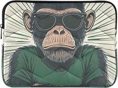Thin Laptop Sleeve Portable Electronic Device Cover Monkey with Green T Shirt Waterproof Briefcase Bag