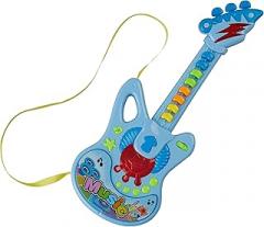 Interactive Musical Electronic Lights and Sounds Guitar Toy, Blue