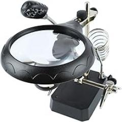 Magnifying Desk Lamp, LED Magnifying Glass Desk Magnifier with Auxiliary Clips for Inspecting and Repairing Electronic Devices, Desk Lamps