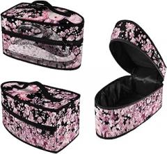 Cherry Blossom Iron Portable Storage Bag Lightweight Travel Iron Holder with Handle & Zipper Closure Travel Iron Organizer Pouch Electronic Accessories Carry Case