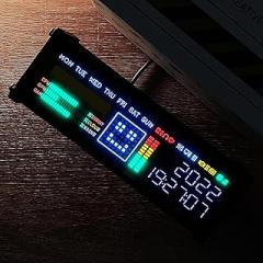 Electronic Fluorescent Tube Clock, Retro Desktop Decoration Gift, 12/24 H Optional, Multiple Display Modes are Adjustable, Cyberpunk Ornaments for Home Electronics