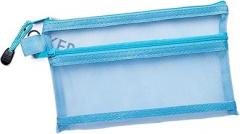 Mesh Zipper Pouch Bags Nylon Mesh File Bag A4 A5 A6 Transparent Zipper Test Paper Information Bag Office Student Pen Bag Subject Bag Puzzle Storage Bag(A6-Blue)