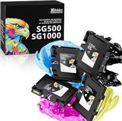 3.9.0 SG500 SG1000 Sublimation Ink Cartridges Replacement for Sawgrass SG500 and SG1000 Printers, Compatible with Firmware Version 3.09 or Earlier (BK, C, M, Y, 4PK)