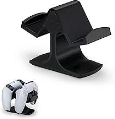BRAINWAVZ Dual Game Controller Desktop Holder Stand - Universal Design for Xbox ONE, PS5, PS4, PC, Steelseries, Steam & More, Reduce Clutter UGDS-03 (Black)