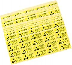 KICHOUSE 200pcs Electrostatic Safety Labels Static Adhesive Stickers Car Warning Stickers Electronic Device Labels Static Protection Warning Decals Cling