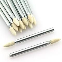 12pcs 3x3mm Special-Felt Buff Wheel Conical Bullet Wool Grinding Head Mandrel Mounted High Luminance Polishing Rotary Tools