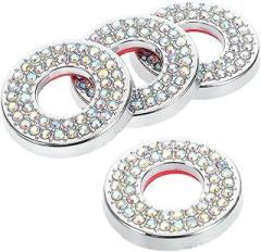 PRETYZOOM 4pcs Car Door Lock Covers Replacement Parts Zinc Alloy Rhinestone Decorative Car Accessories