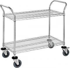 WIRE SHELVING CART W/ 2 SHELVES CONDUCTIVE