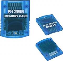 Tolesum Memory Card 512MB(8192 Blocks) 4 Data Areas for Gamecube and Wii Console, Blue 512MB