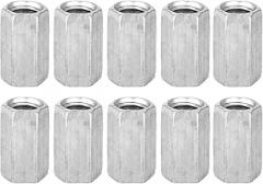 Fully Threaded Rod Coupling Nut, 10pcs M8 X 1.25-Pitch 40 mm Length Hex Coupling Nut 13 mm Width Stainless Steel Rod Coupling Nuts for Electronic Machine (M8*20)