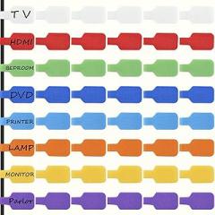 48PCS Colorful Large Cable Labels for Cords, Waterproof Cord Labels for Electronics Wires and Identification, Self Adhesive Tear Resistant Cord Tags, for Laser Printer and Handwriting, Reusable