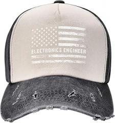 MULIHU Electronics Engineer American Flag Baseball Cap for Men Women Vintage Denim Hats Trucker Caps