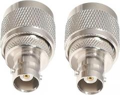 DHT Electronics 2pcs coaxial Coax Adapter BNC Female to UHF Male PL-259 PL259