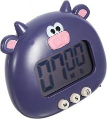 TIDTALEO Cartoon Cow Digital Baking Timer Large Screen Electronic Kitchen Timer with Magnetic Back for Precise Cooking and Management Lightweight Design Blue Purple Battery Not Included